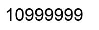 Number 10999999 black image