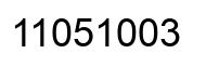 Number 11051003 black image
