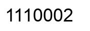 Número 1110002 imagen negro