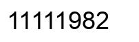 Number 11111982 black image