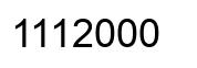 Number 1112000 black image