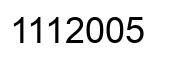 Number 1112005 black image