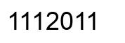 Number 1112011 black image