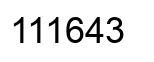 Number 111643 black image