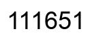 Number 111651 black image