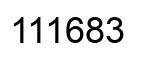 Number 111683 black image