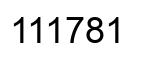 Number 111781 black image
