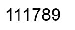 Number 111789 black image