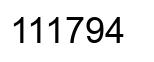 Number 111794 black image