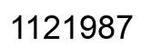 Number 1121987 black image