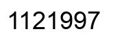 Number 1121997 black image