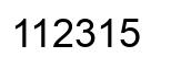 Number 112315 black image