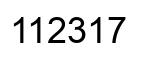 Number 112317 black image
