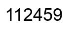 Number 112459 black image