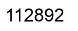 Number 112892 black image