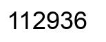 Number 112936 black image