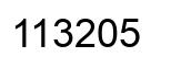Number 113205 black image