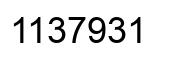 Number 1137931 black image