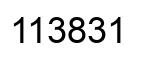 Number 113831 black image