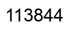 Number 113844 black image