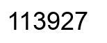 Number 113927 black image