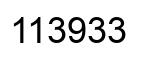 Number 113933 black image