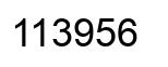 Number 113956 black image