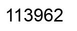 Number 113962 black image