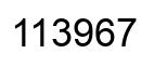 Number 113967 black image