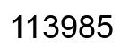 Number 113985 black image