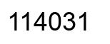 Number 114031 black image