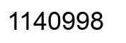 Number 1140998 black image