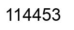 Number 114453 black image