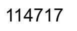 Number 114717 black image