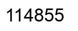 Number 114855 black image