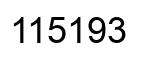 Number 115193 black image
