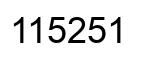 Number 115251 black image