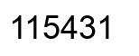 Number 115431 black image