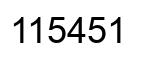 Number 115451 black image