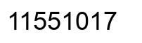 Number 11551017 black image