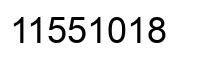 Number 11551018 black image