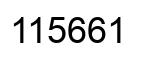 Number 115661 black image