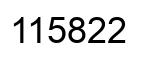 Number 115822 black image