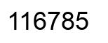 Number 116785 black image