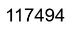 Number 117494 black image
