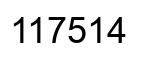 Number 117514 black image
