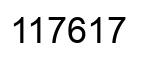 Number 117617 black image