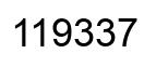 Number 119337 black image