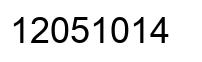 Number 12051014 black image