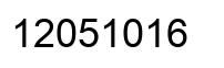 Number 12051016 black image